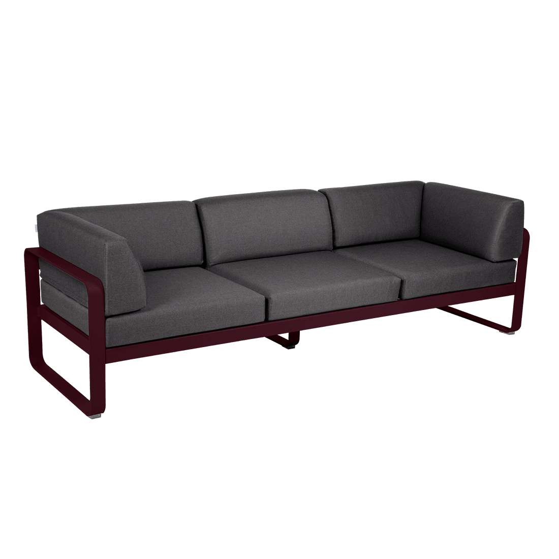 Gartensofa BELLEVIE - 3-Sitzer mit Seitenkissen