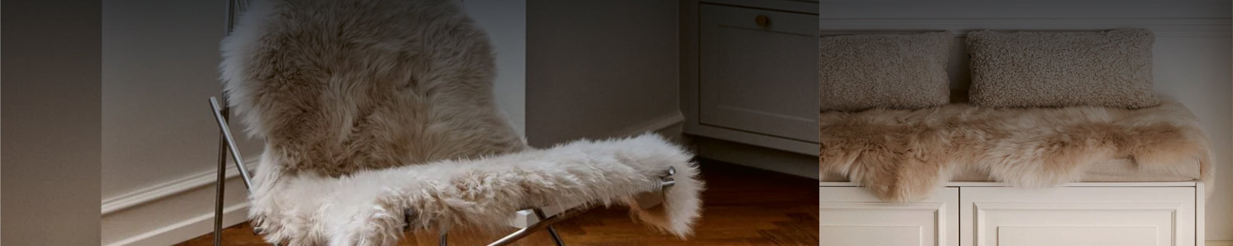 Sessel mit kuscheligem Fell in skandinavischem Interior – warme Lichtstimmung, natürliche Materialien und Rückzugsecke zum Wohlfühlen