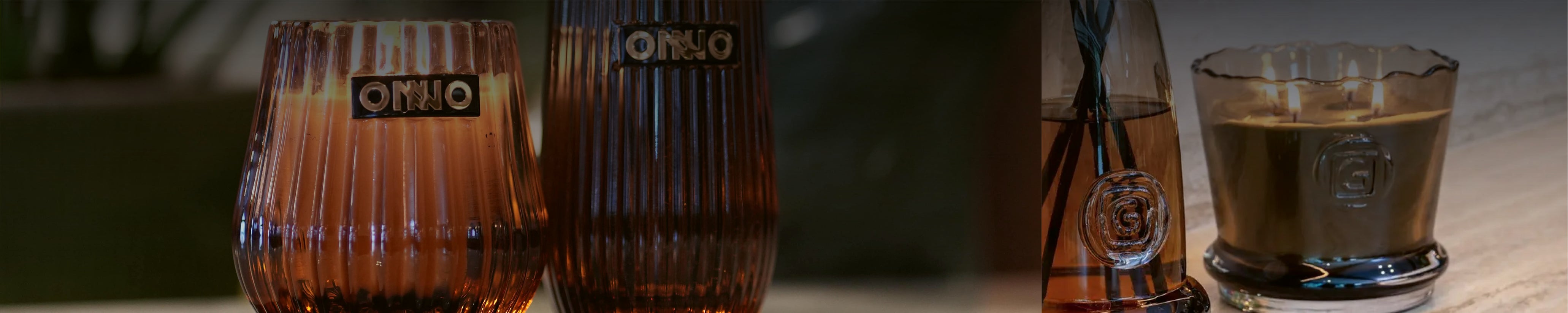 Edle Duftkerzen und Diffuser von ONNO und Baobab in stilvollen Glasgefäßen – luxuriöse Raumdüfte mit stimmungsvoller Atmosphäre