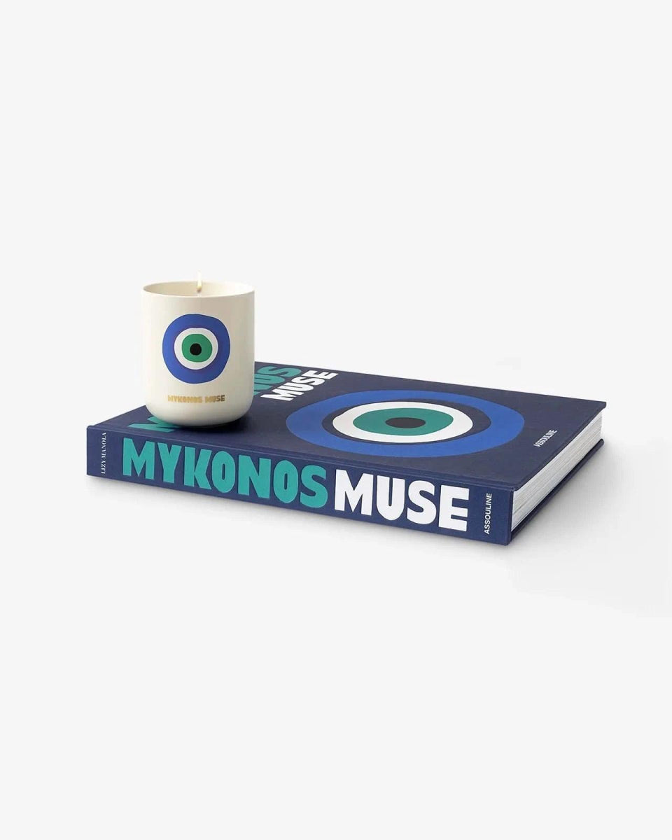 Assouline - Buch Kerze TRAVEL FROM HOME Mykonos Muse Geschenkset - | Homestorys
