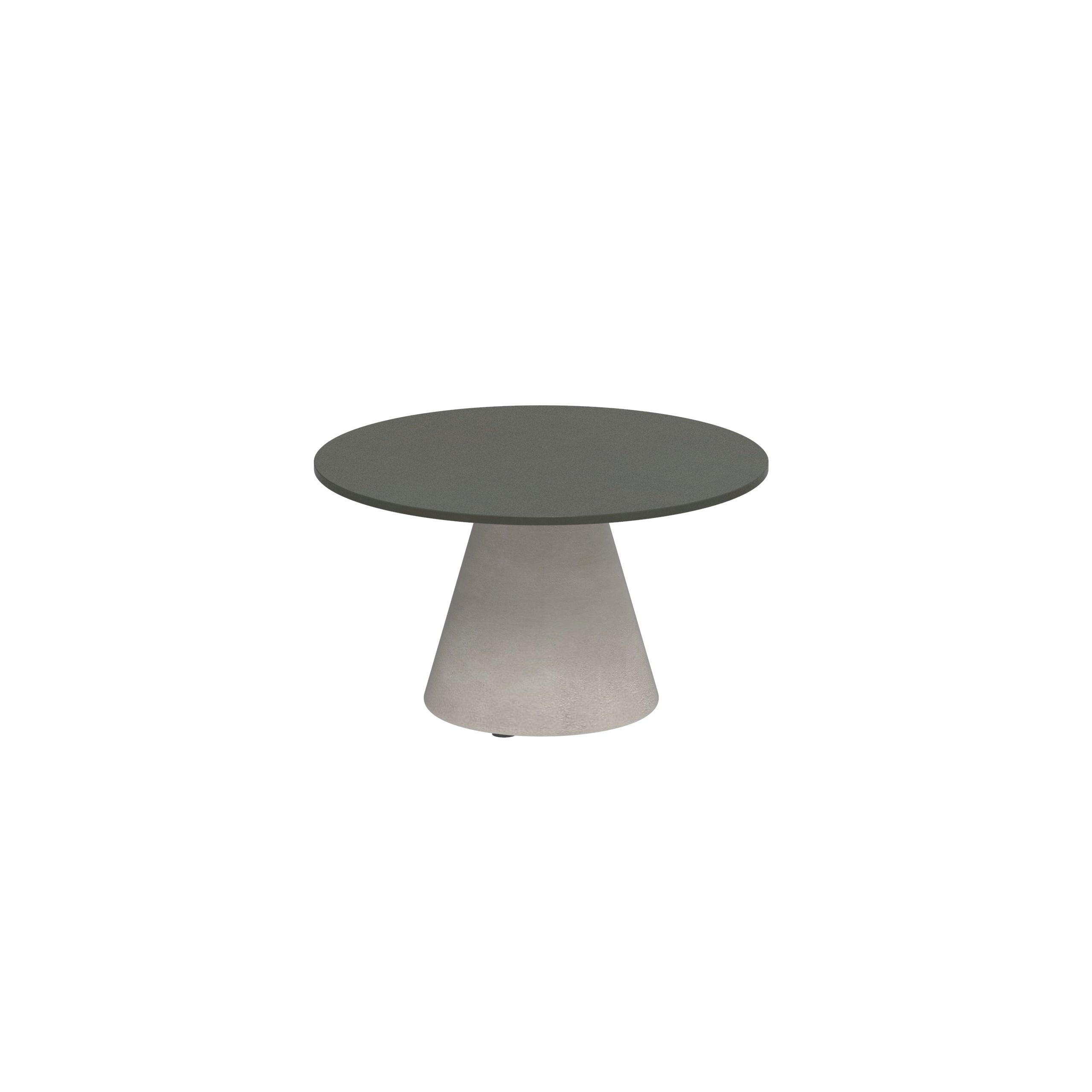 Beistelltisch CONIX D60 mit Lava Lava Stone Tischplatte und Cement Grey Base – charaktervoller Naturstein-Look im XL-Format