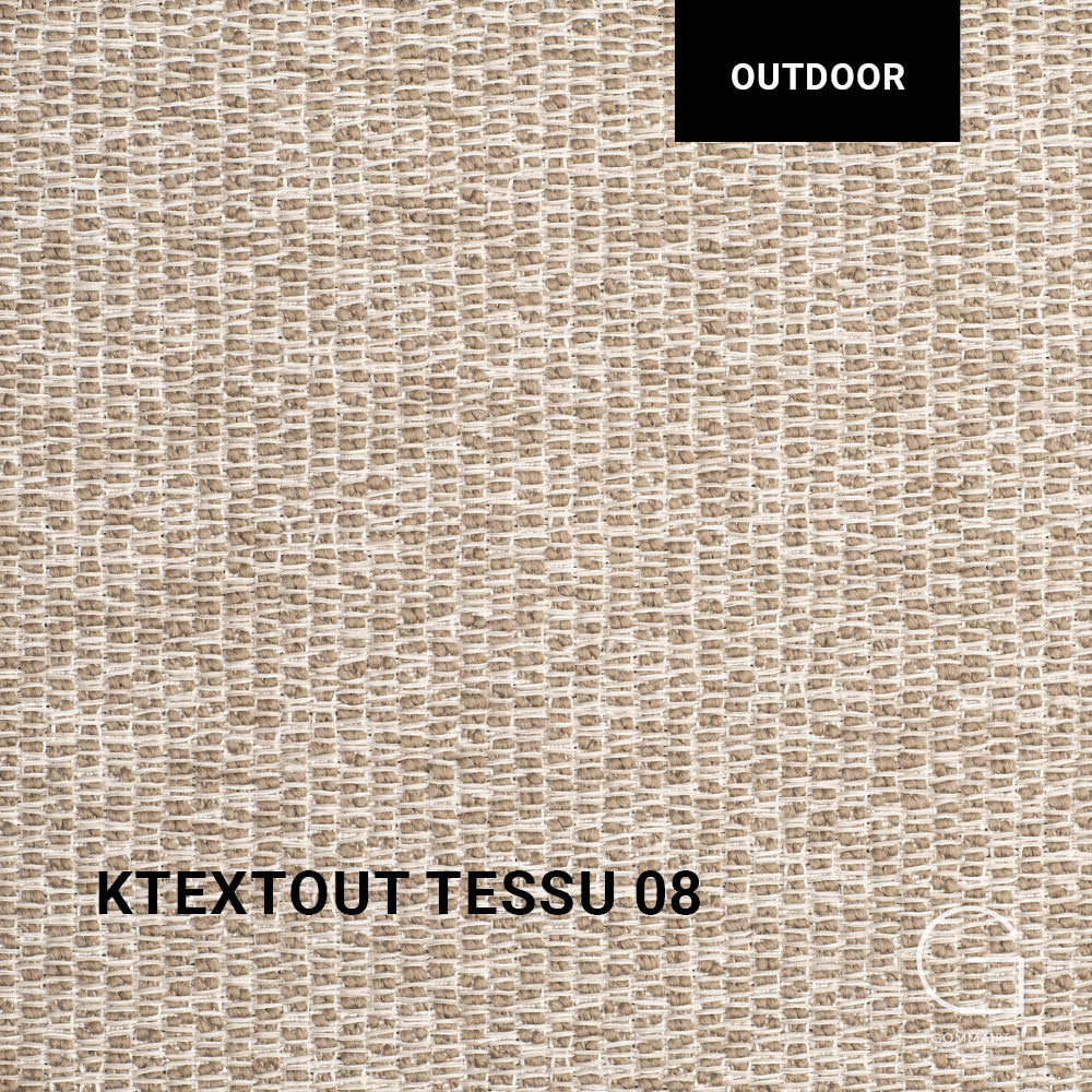 Gommaire JONES Sonnenliege mit KTexout Tessu 08 – dezenter Stoff mit natürlicher Struktur für moderne Gärten und Terrassen