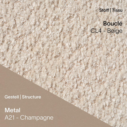 LOLA C3110 von Mobitec – Bouclé CL4 Beige kombiniert mit A21 Metal Champagne
