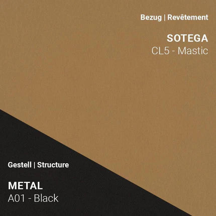 Mobitec Stuhl LOLA C3110 mit Sotega CL5 Mastic und schwarzem Gestell A01 Metal Black