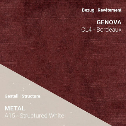 Roter LOLA C3212 Stuhl mit weißem Metallgestell – Mobitec Design