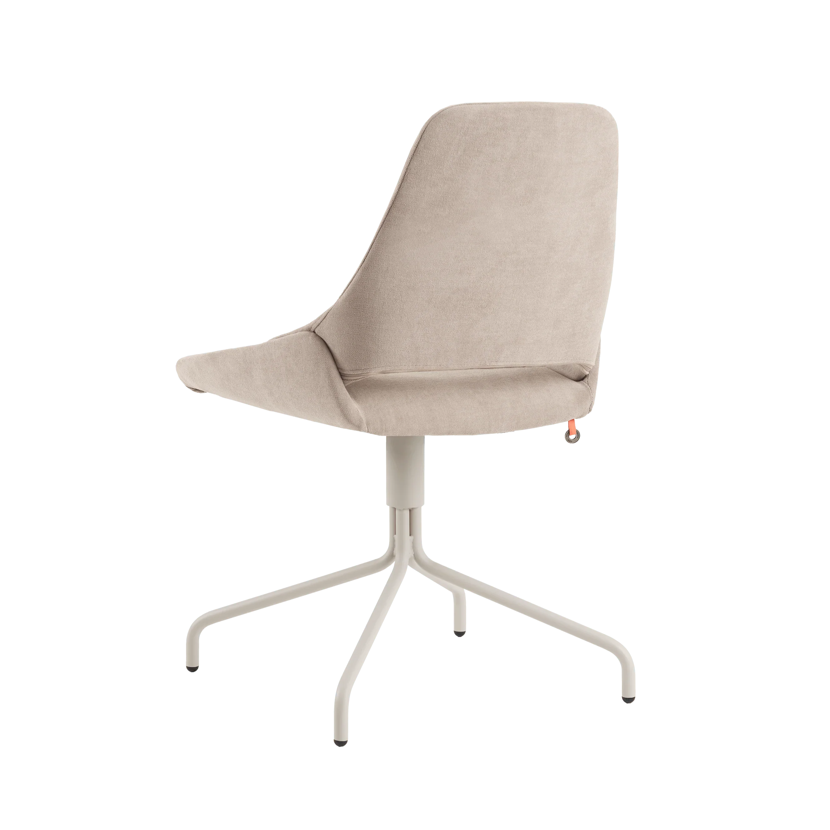 Rückansicht des drehbaren Stuhls LOTUS C1110 mit fließendem Übergang von Sitz zu Rücken und Metallfuß