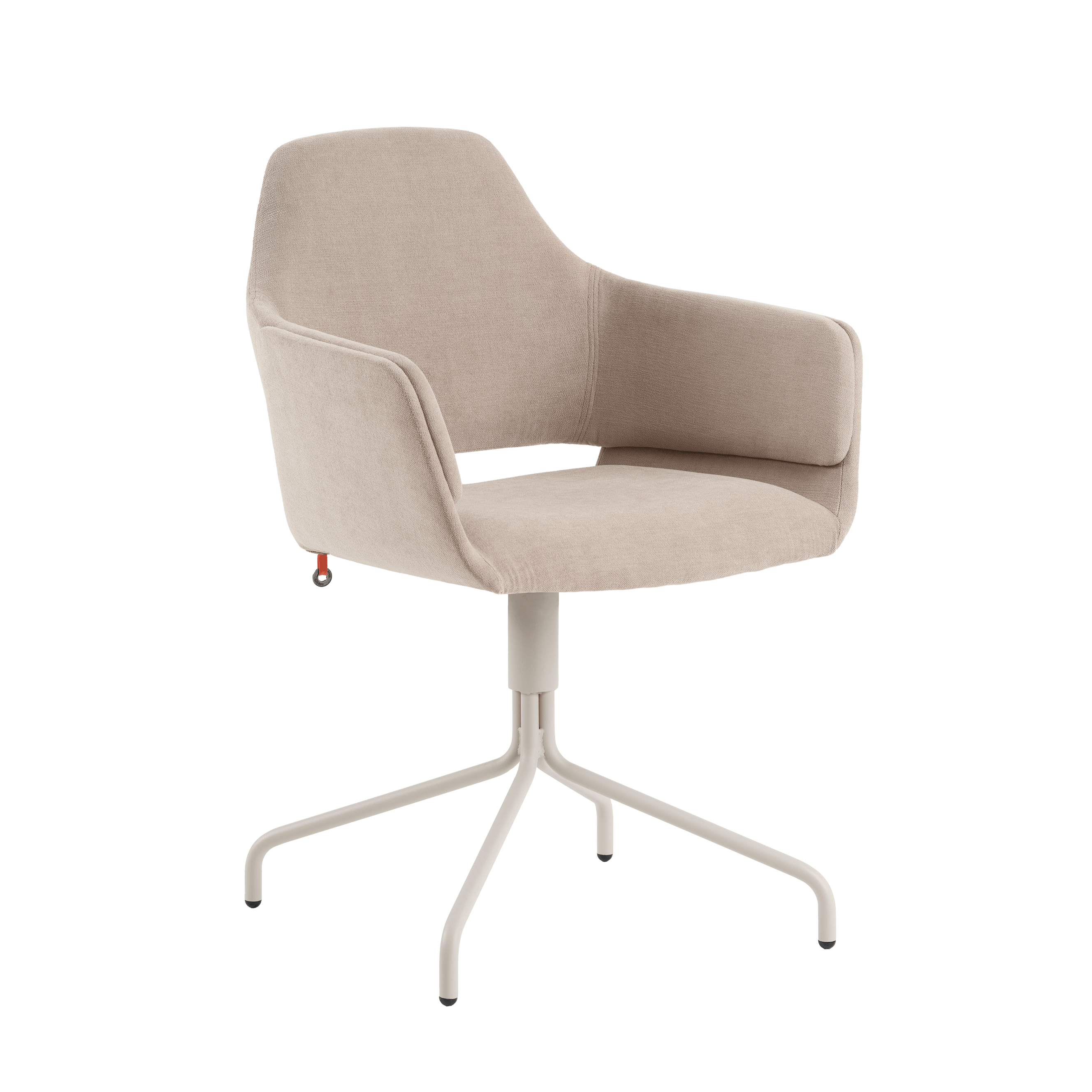 Mobitec LOTUS C1212 – Schrägansicht des drehbaren Armlehnstuhls mit eleganter Silhouette