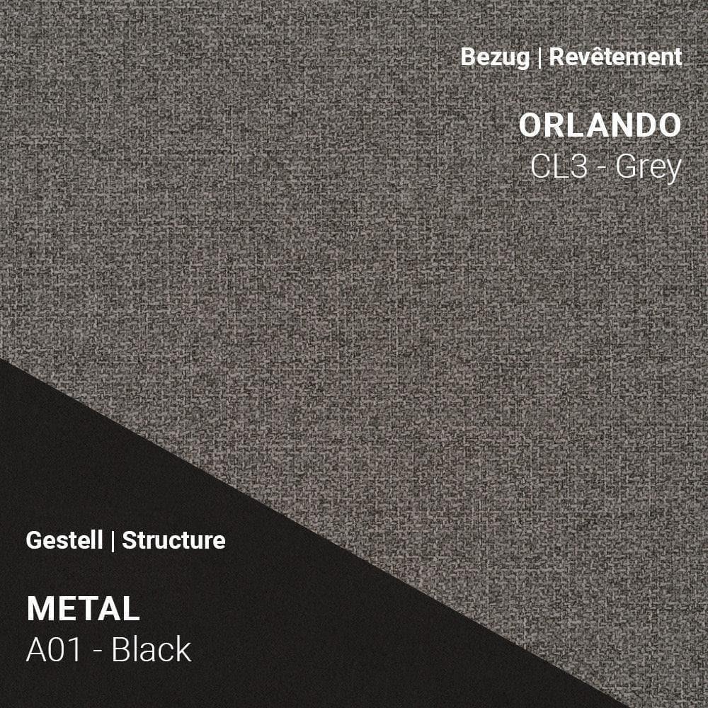 Mobitec LOTUS mit Stoff Genova CL4 Ecru und Metallgestell A01 in Schwarz