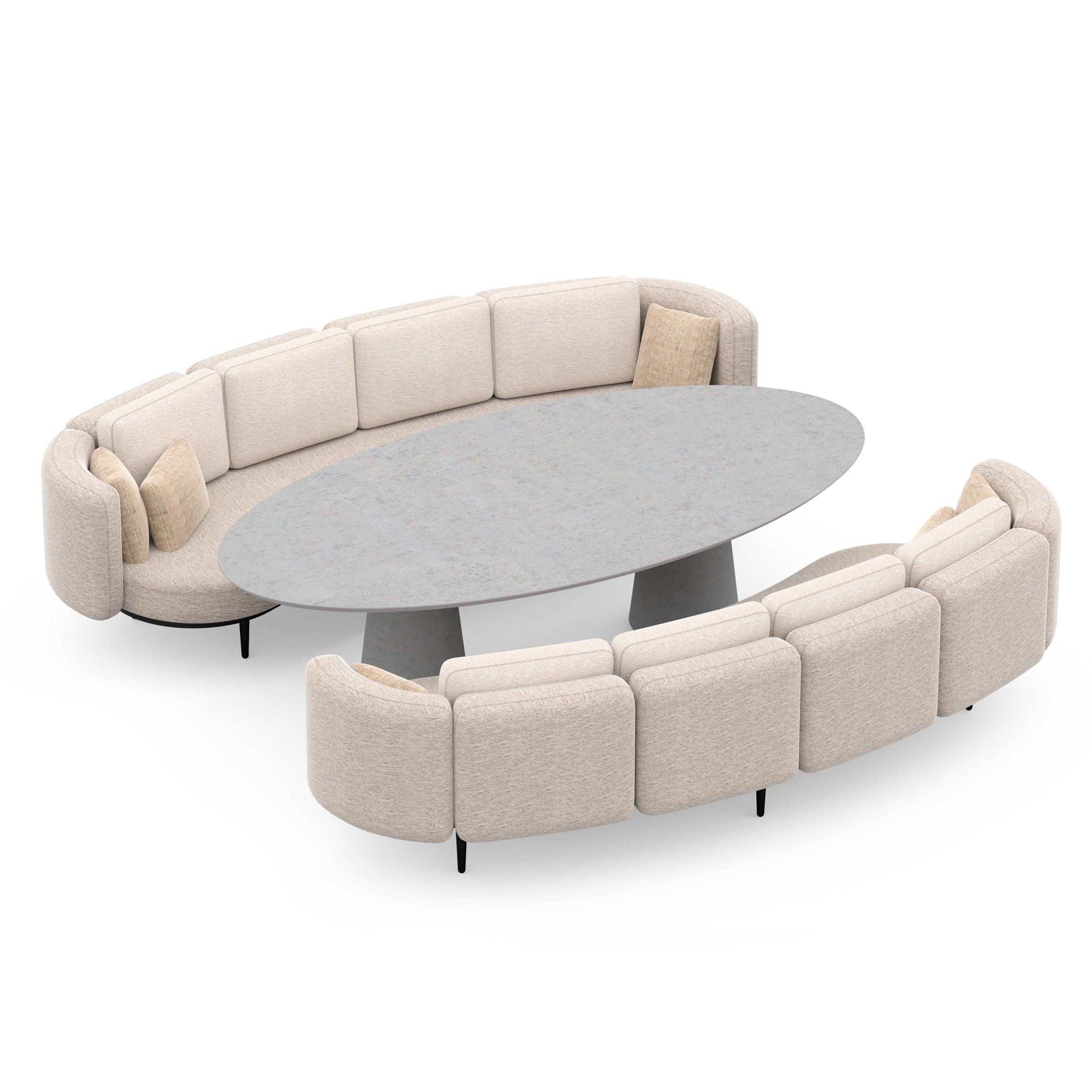 Modellbild des Loungesets 09 ORGANIX von Royal Botania – organische Formen, weiche Silhouetten und elegantes Design auf neutralem Hintergrund