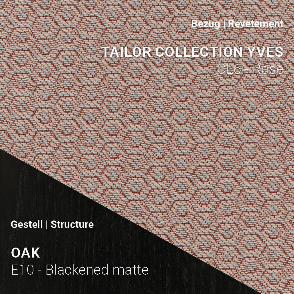 Mobitec Stuhl NEO C0452 mit Tailor Yves CL6 Rose und Eiche Blackened Matte – zartes Rosa trifft auf dunkles Holzdesign