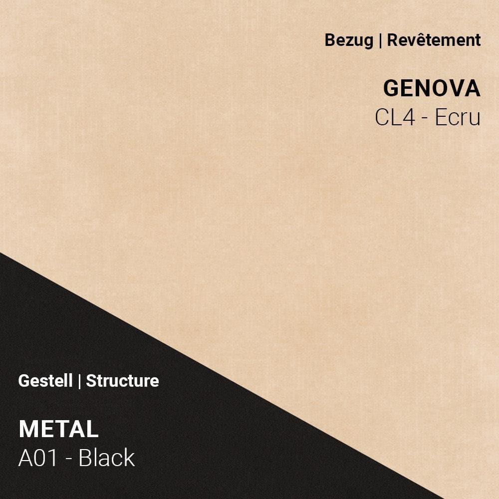 PAMP C1216 mit hellem Bezug und schwarzem Metallgestell A01 – modern und kontrastreich