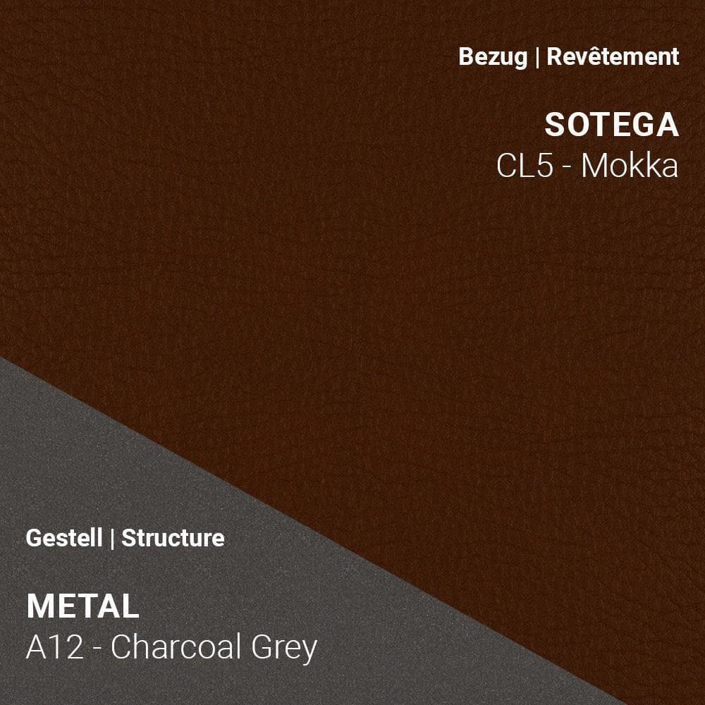 PAMP C1216 in Sotega CL5 Mokka mit Metallgestell A12 Charcoal Grey – harmonisch kombiniert