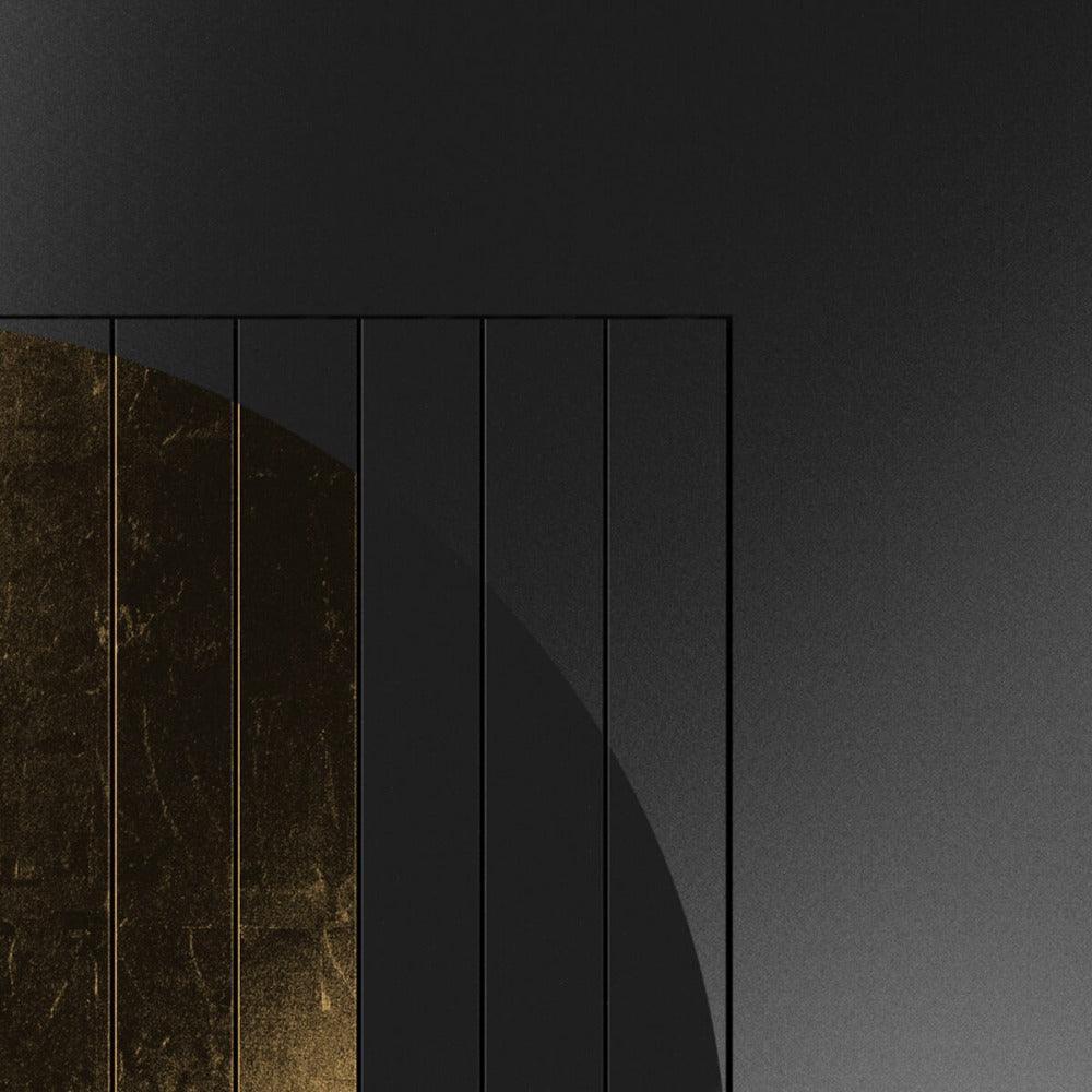 Detailansicht der Kante der QLOCKTWO MOON NIGHTFALL Gold – hochwertige Verarbeitung mit markanter Tiefe und Lichtkante