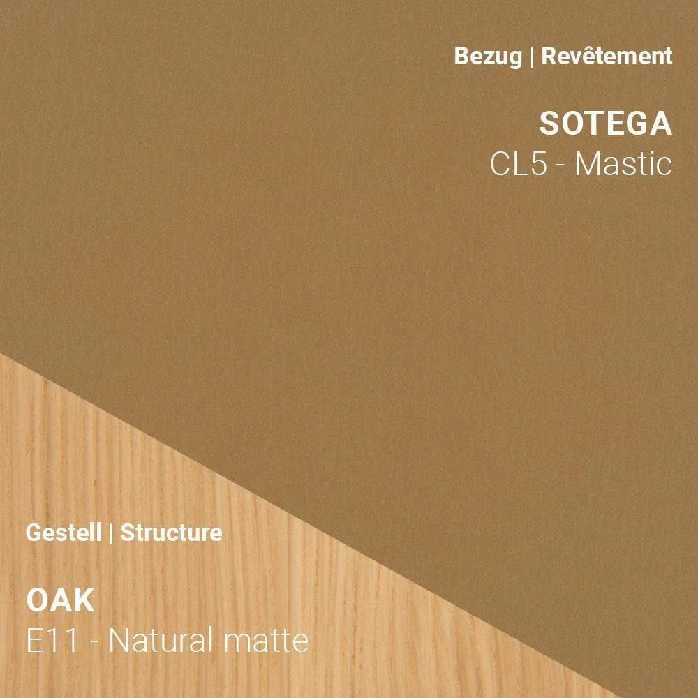Pouf THALIA mit Stoff Sotega CL5 Mastic auf Eiche Natural Matte (E11)
