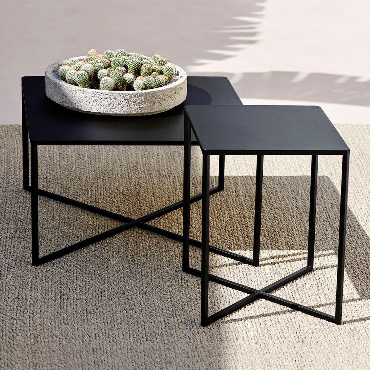 Couchtisch NATAL ALU X - niedrig - 40x40cm-Tribù-00 Weiß- | Homestorys