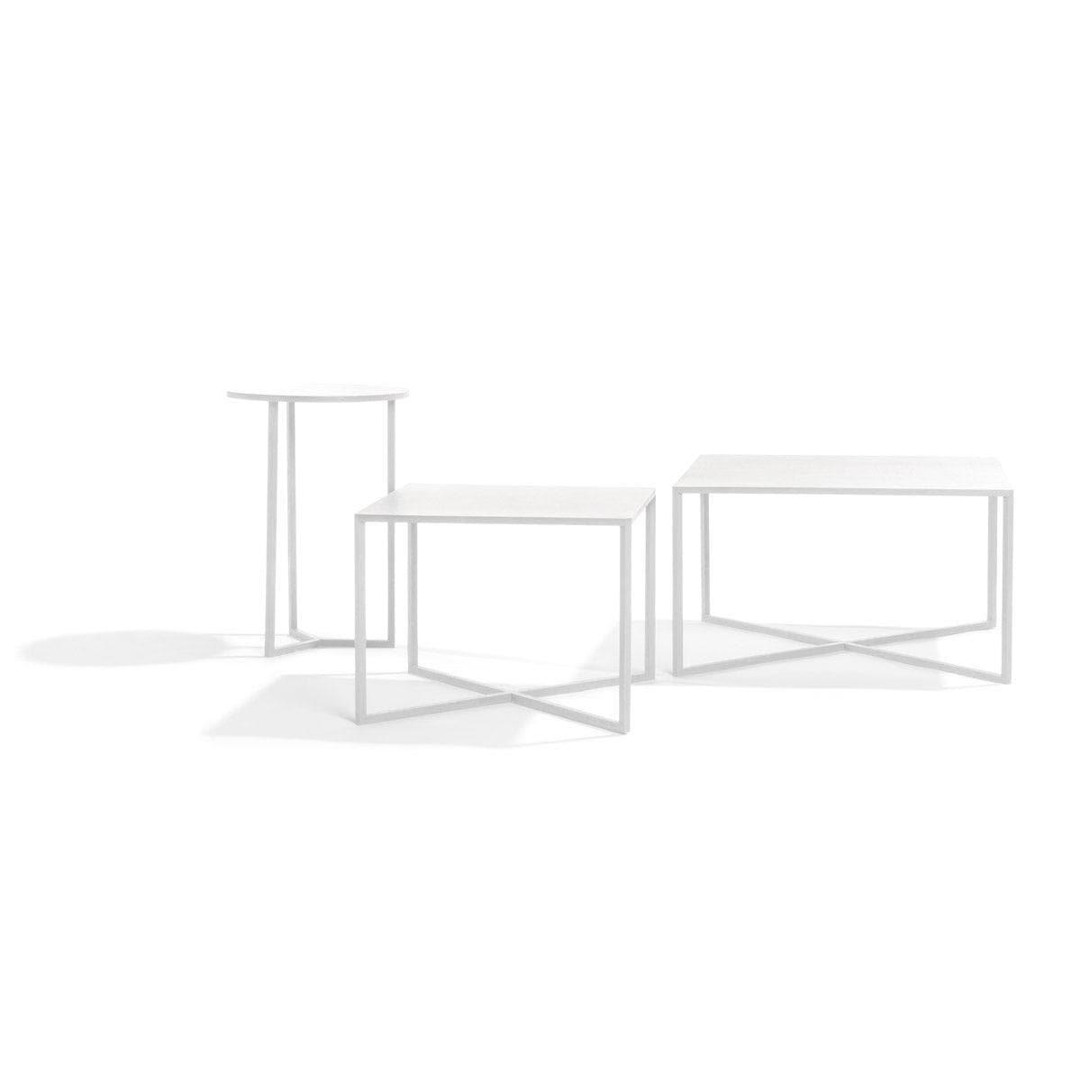 Couchtisch NATAL ALU X - niedrig - 40x40cm-Tribù-00 Weiß- | Homestorys