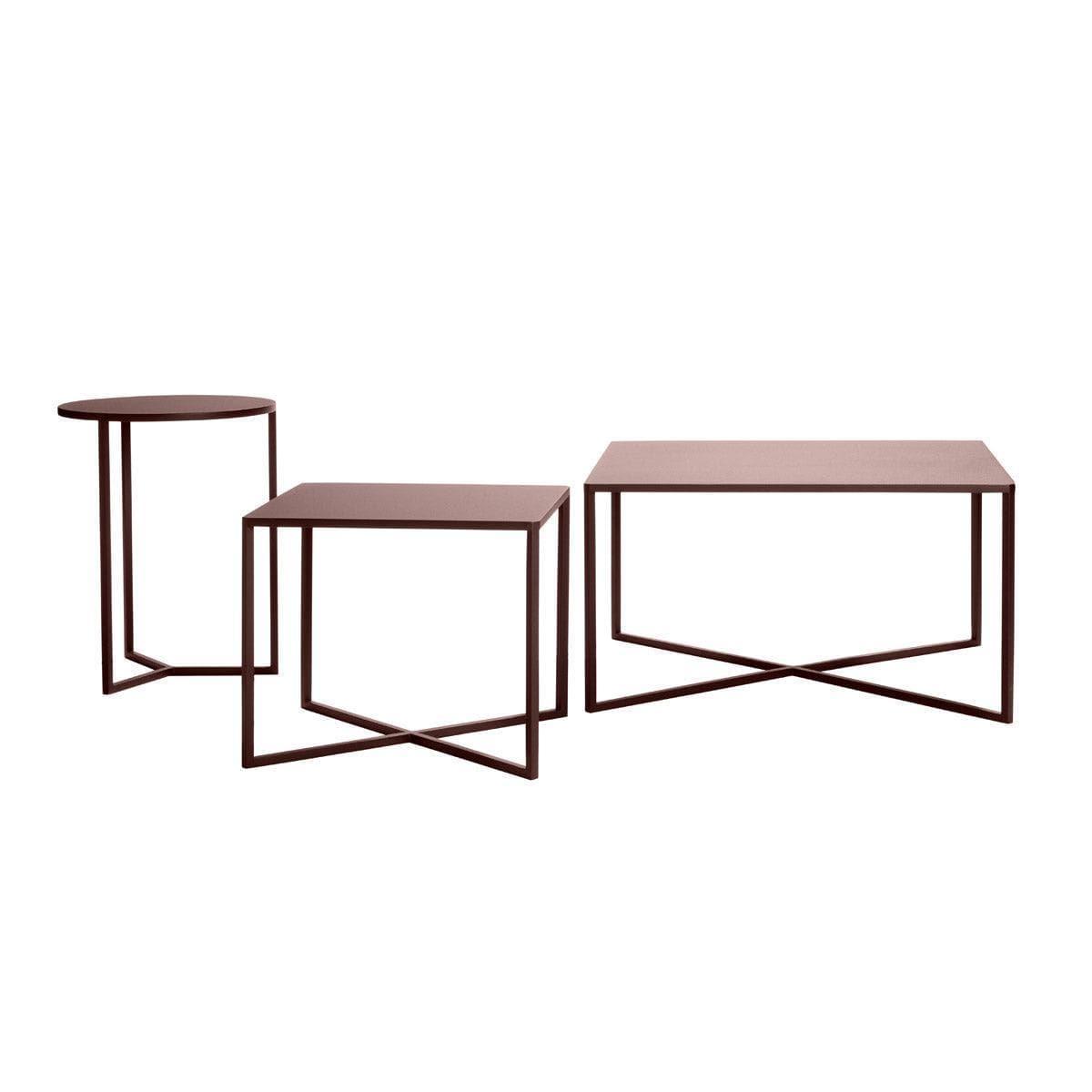 Couchtisch NATAL ALU X - niedrig - 40x40cm-Tribù-00 Weiß- | Homestorys