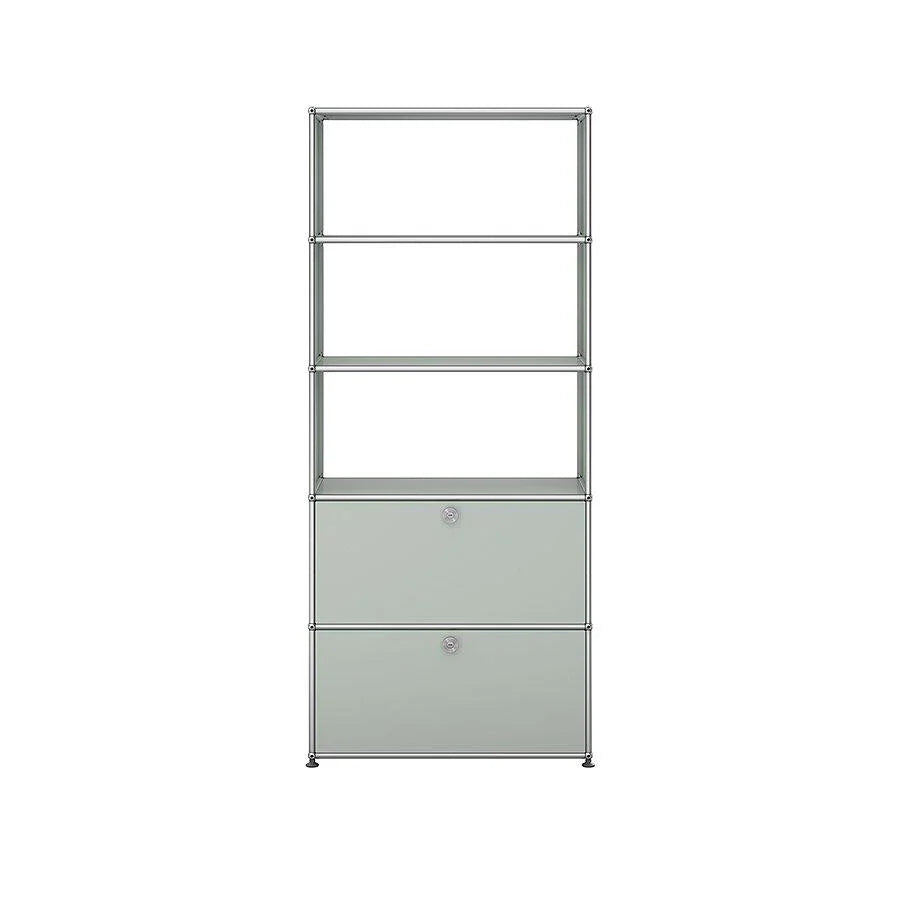 Designklassiker Regal M24 von USM Haller in Lichtgrau – hochwertige Stauraumlösung für Architekturbüro, Bibliothek oder modernes Homeoffice