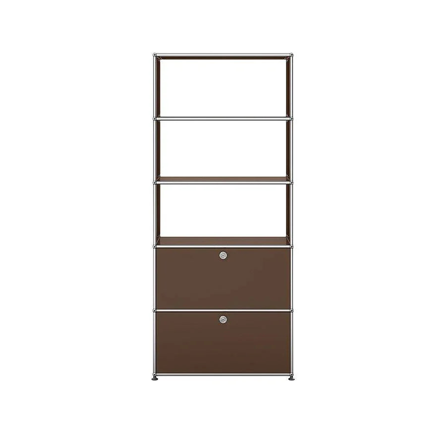 Retro-inspiriertes USM Haller Regal M24 in Braun – warmer Ton für Vintage-Looks, klassische Einrichtung oder behagliches Wohnambiente