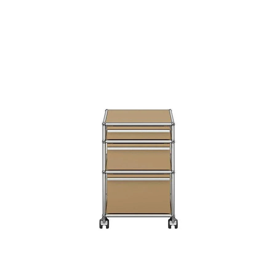 Rollcontainer M63 von USM in USM Beige – vielseitiges Möbelstück im zeitlosen Design für wohnliche Büroräume oder stilvolles Homeoffice