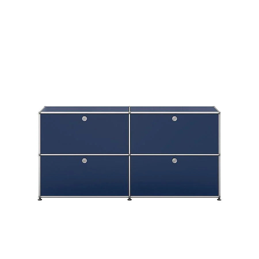 USM E2 Sideboard in Stahlblau – kühler Blauton mit technischer Klarheit für stilvolle Büro- und Wohnräume