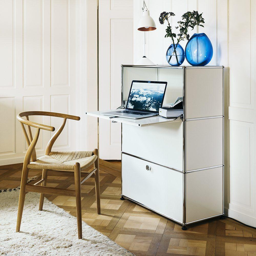 USM Haller Kommode G1 in Reinweiß – minimalistisches Designmöbel mit klarer Linienführung, ideal als Stauraumlösung im Schlafzimmer, Flur oder Homeoffice