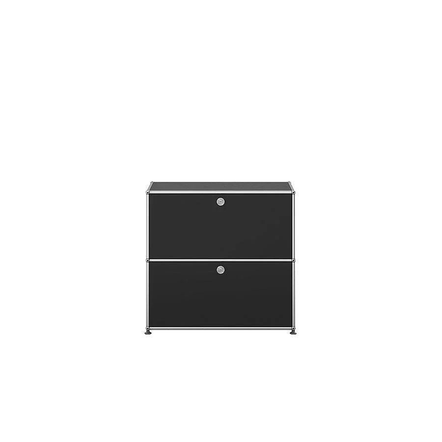 USM Kommode S2 in Graphitschwarz – tiefdunkles Designmöbel mit modularer Struktur für exklusive Einrichtungskonzepte in Büro, Studio oder Wohnbereich