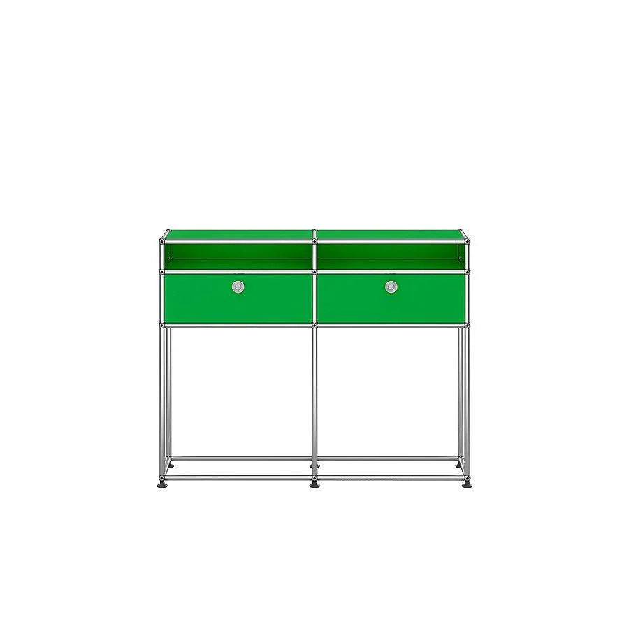 Klassisches Sideboard M51 von USM in USM Grün – funktionales Systemmöbel mit ikonischem Design für Büro, Homeoffice oder Arbeitszimmer