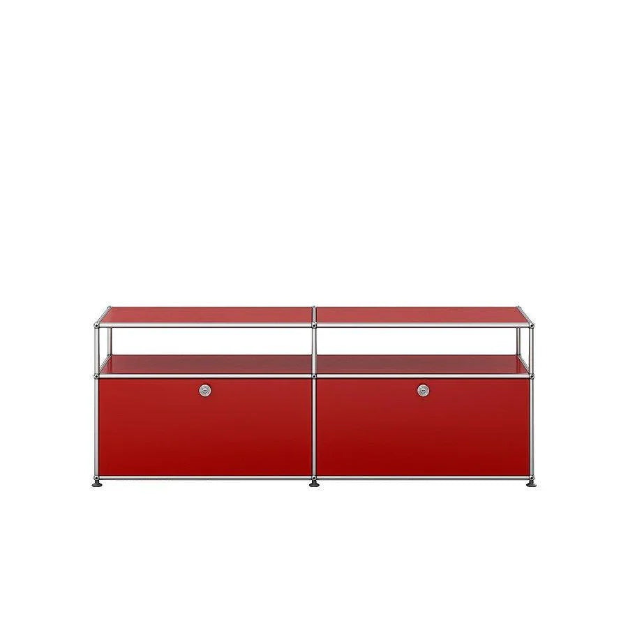 USM Sideboard O2 in USM Rubinrot – modernes Systemmöbel mit kräftigem Farbton für Einrichtungskonzepte mit Charakter in Wohnzimmer oder Office