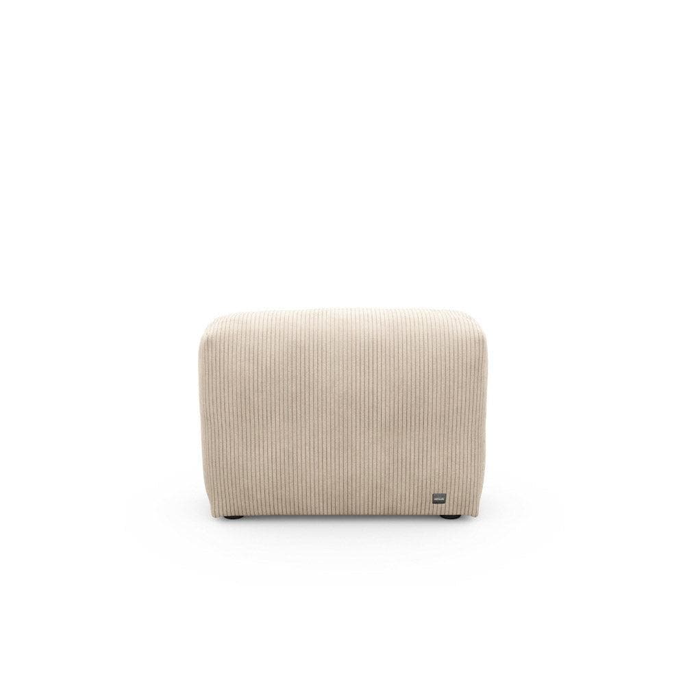 Kompaktes Sofa Seitenteil 84x31 cm von Vetsak in Cord Velours Sand – strukturiertes Modul für stilvolle Wohnkonzepte
