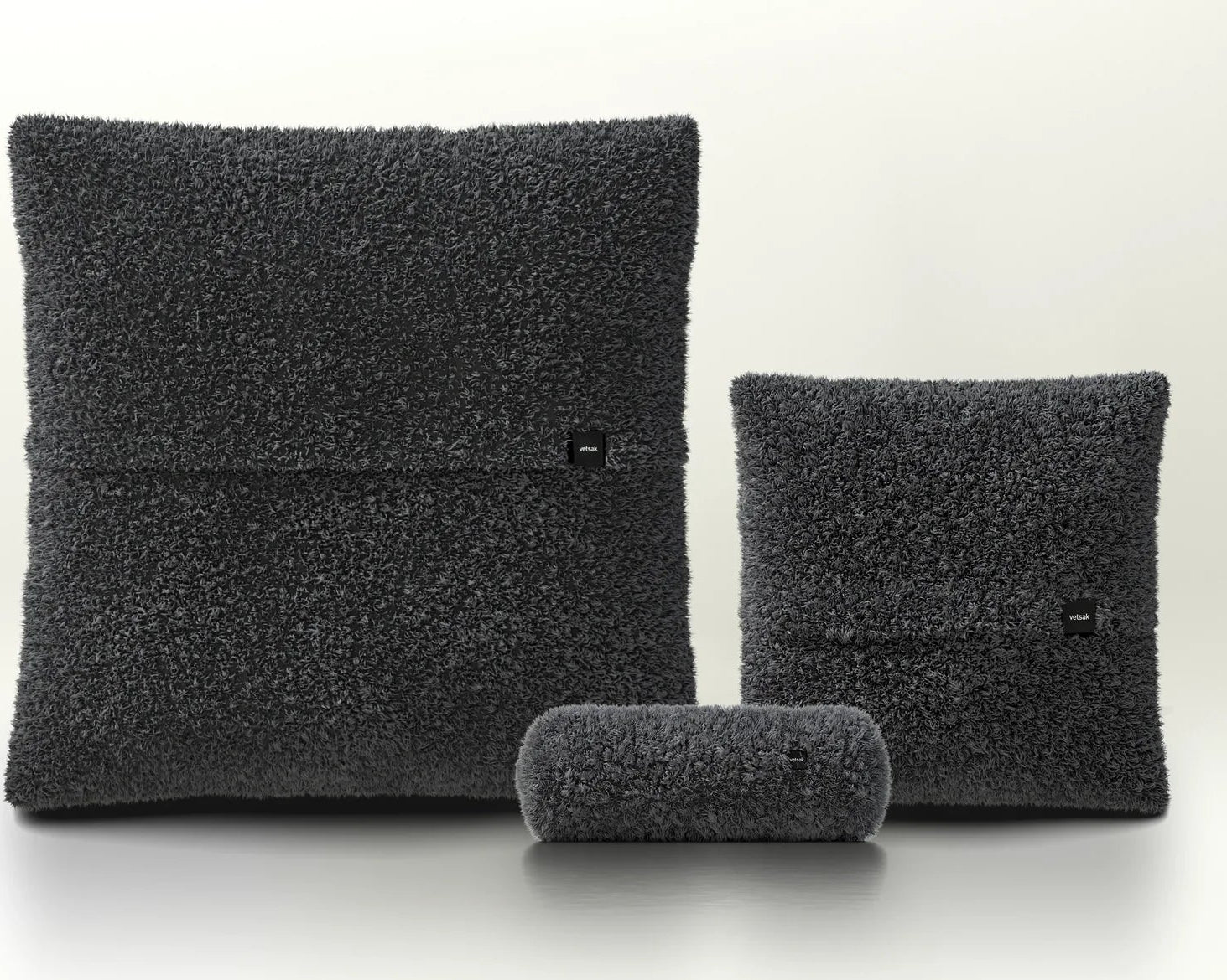 Vetsak Kissen Set 2 Doodle Dark Grey – strukturierte Optik in neutralem Ton