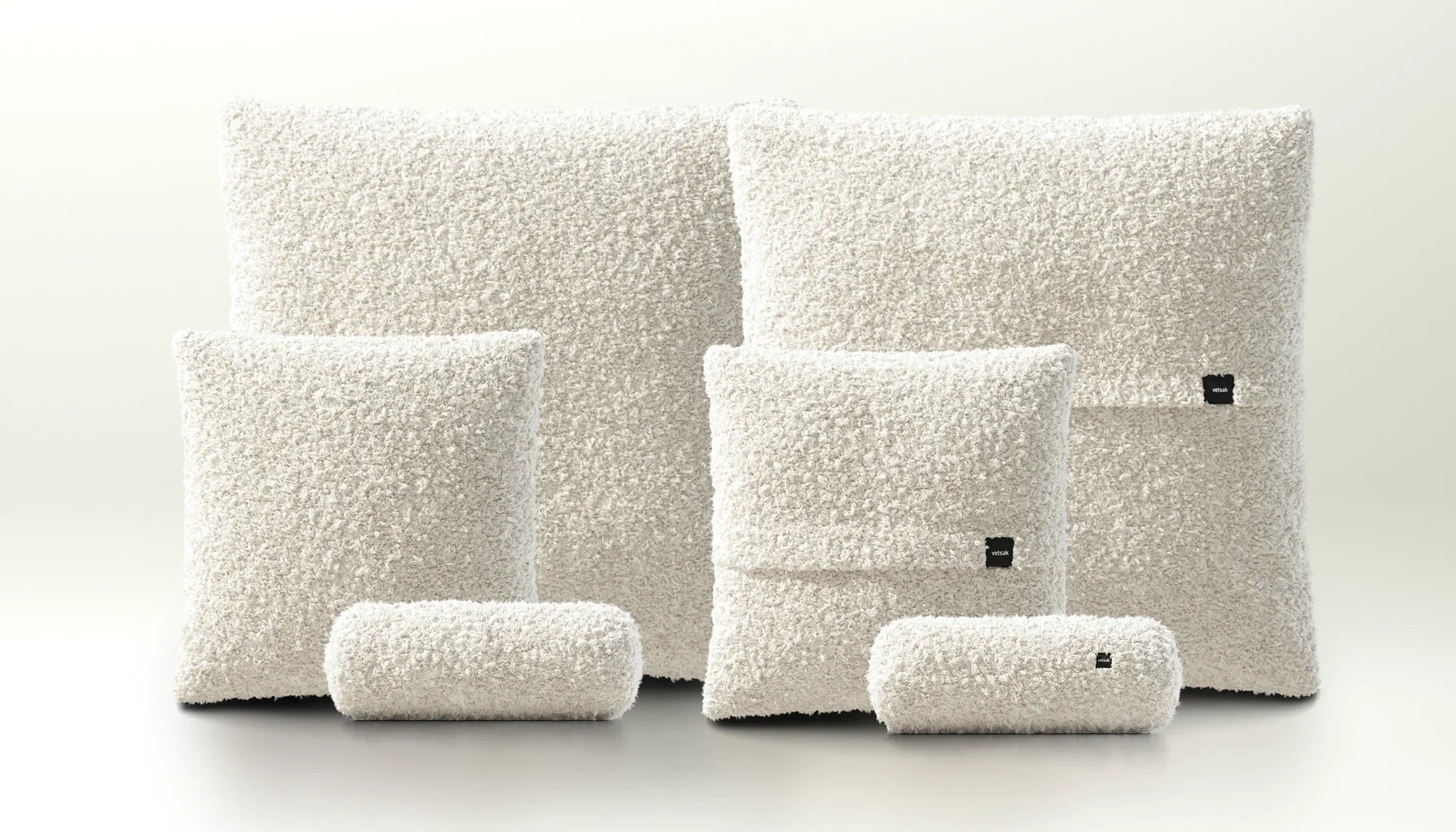 Doodle Kissen Set 3 Creme von Vetsak – weiche Haptik in hellem Beige