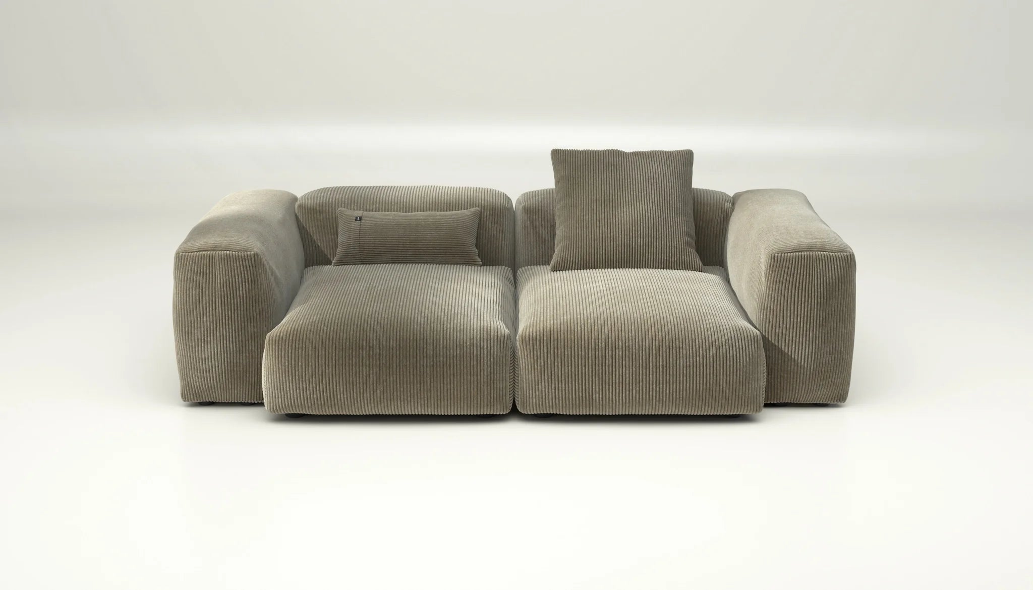 Vetsak Sofa Cord Khaki SET 02 M mit Kissen – modernes Loungesofa in erdiger Farbwelt