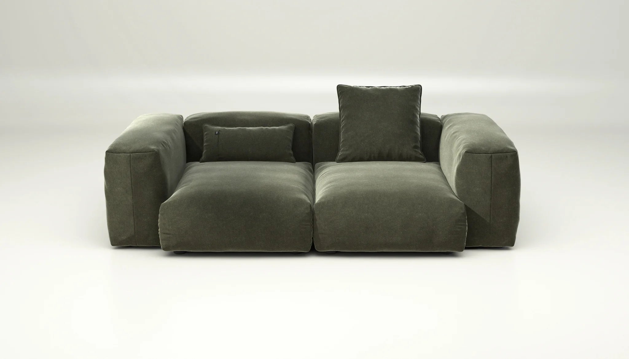 Suave Pine Sofa SET 02 M mit Kissen – modularer Vetsak Komfort in sattem Grün