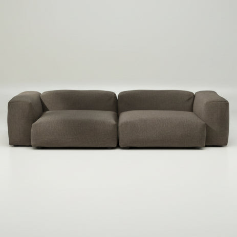Sofa SET 02 L in Piqué Taupe – robustes Material trifft auf dezente Farbgebung