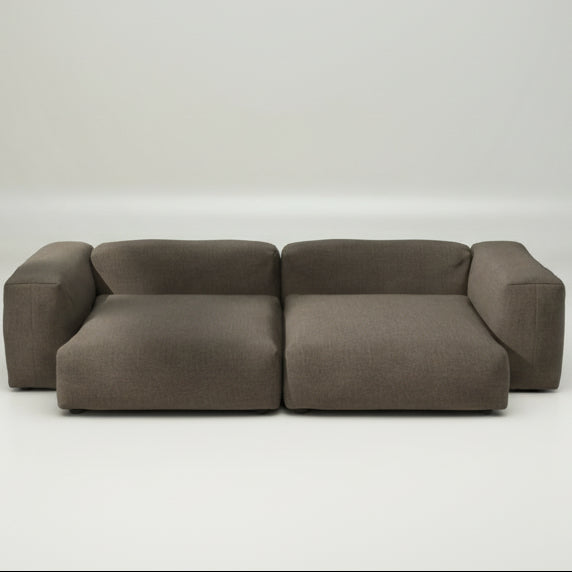 Outdoor-Sofa SET 02 XL mit Stoff Piqué Taupe – wetterfest, stilvoll und anpassungsfähig