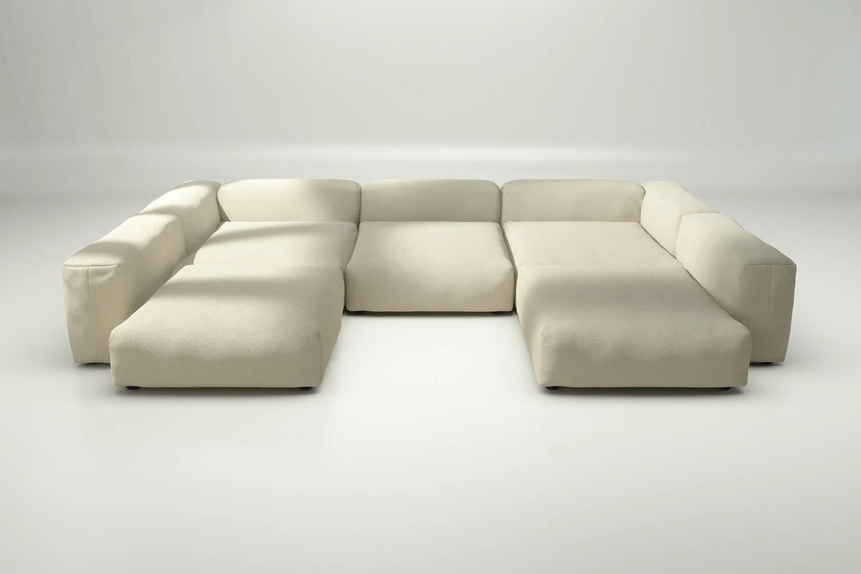 Vetsak Sofa Set 06 in Loop Loop Duna – sandgrauer Farbton ohne Kissenset, minimalistisch und zeitlos für moderne Raumkonzepte