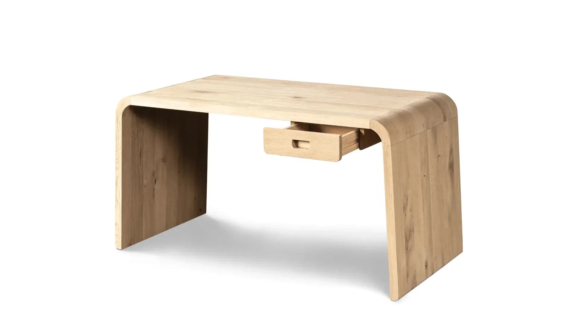 Schreibtisch VINCE aus naturbelassenem Teakholz – stilvoller Holztisch im minimalistischen Design für Homeoffice, Arbeitszimmer oder kreative Wohnräume