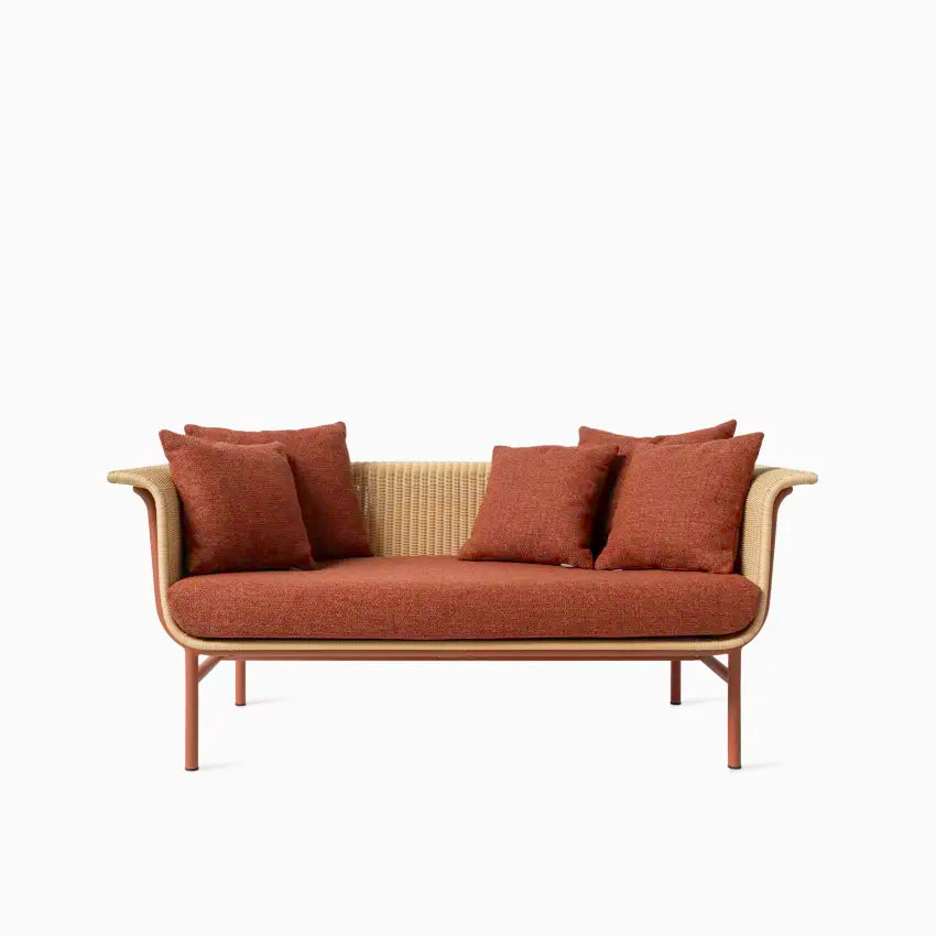 Vincent Sheppard WICKED 2-Sitzer Gartensofa in Terracotta Natural mit Negroni Kissen