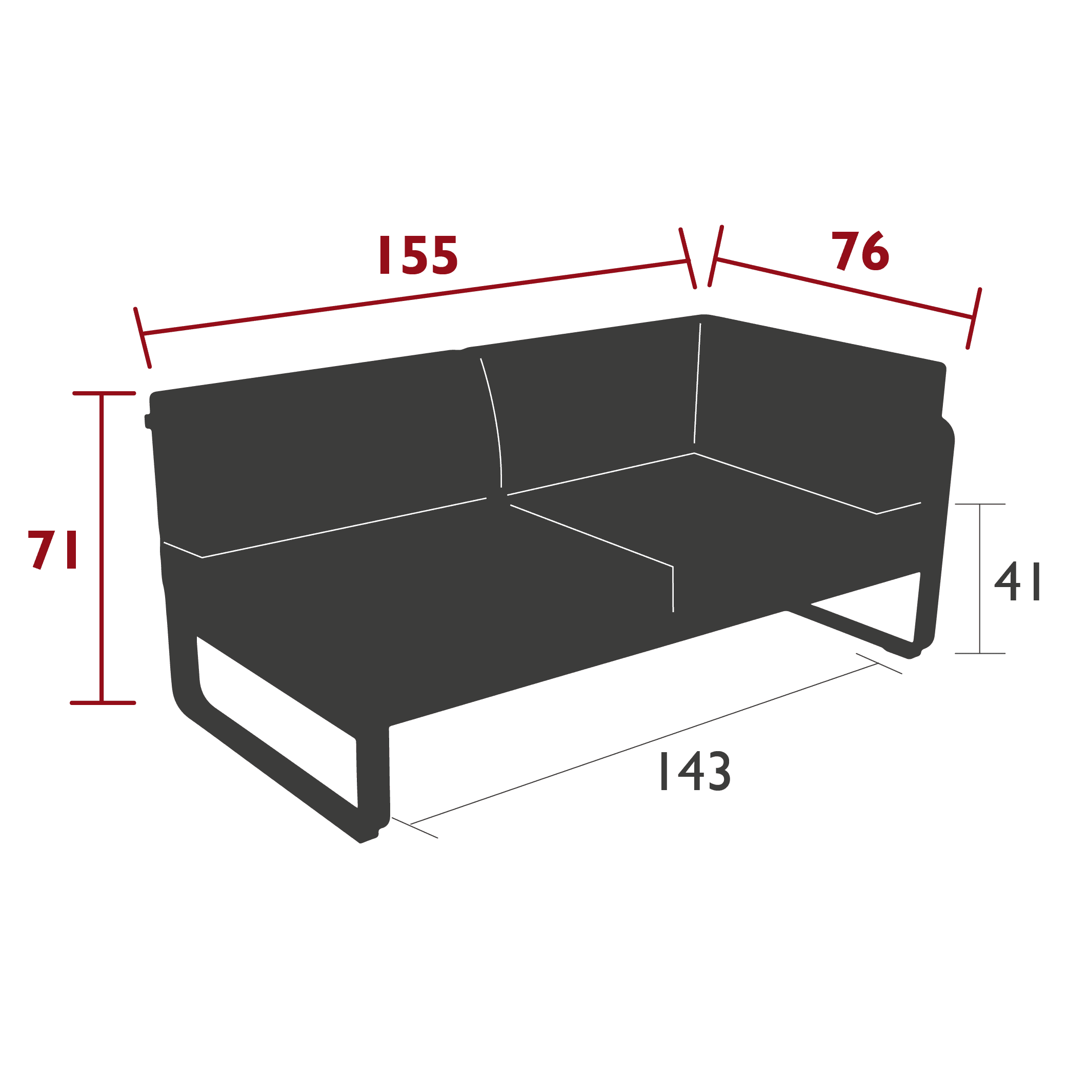 2-Sitzer Eckelement BELLEVIE mit Seitenkissen - Rechts | Fermob | Homestorys