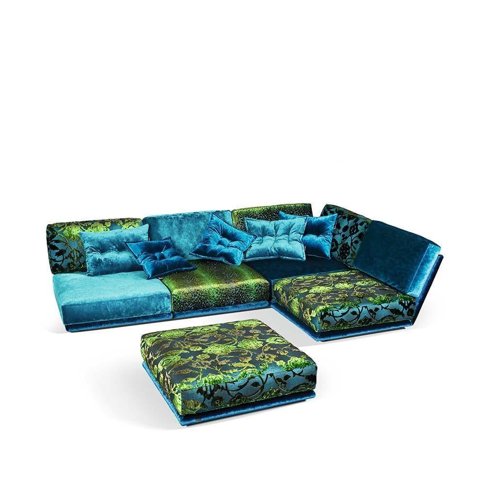 Modulares Sofa NAPALI SET 1 von Bretz in leuchtendem Türkis – exklusives Designersofa mit samtigem Bezug und wellenförmigem Design für moderne Wohnräume