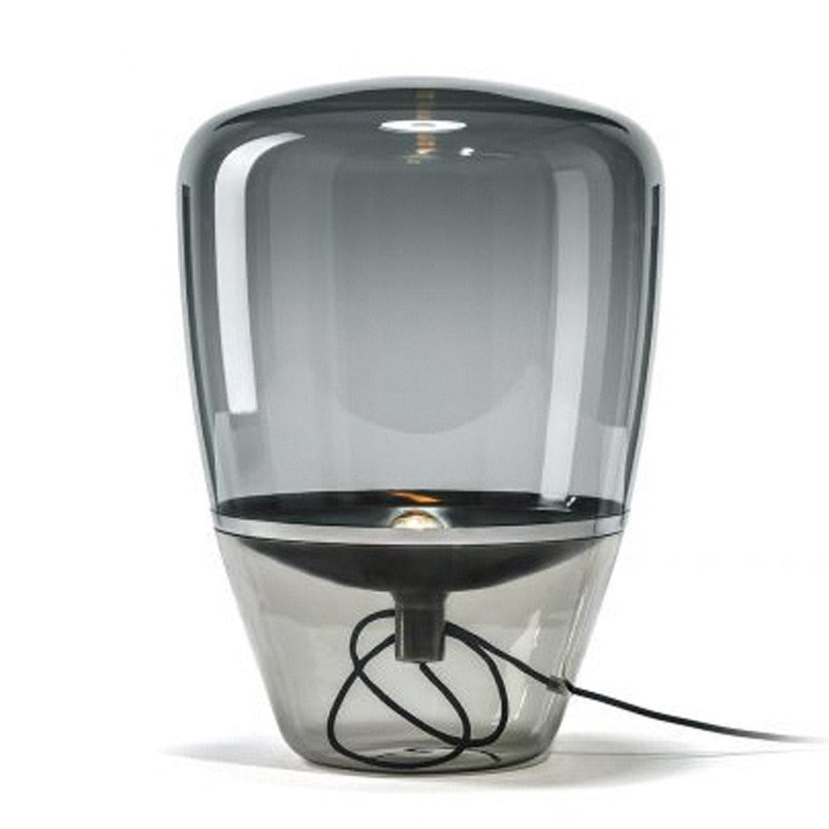 Kompakte Stehleuchte BALLOONS PC856 von Brokis mit klarem Glas und Reflektor in Chrom Schwarz – ikonisches Design für dezente Akzentbeleuchtung