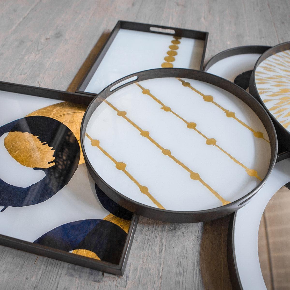 Tablett GILDED LAYERS BROWN DOTS - Ø48 | Ethnicraft | Homestorys