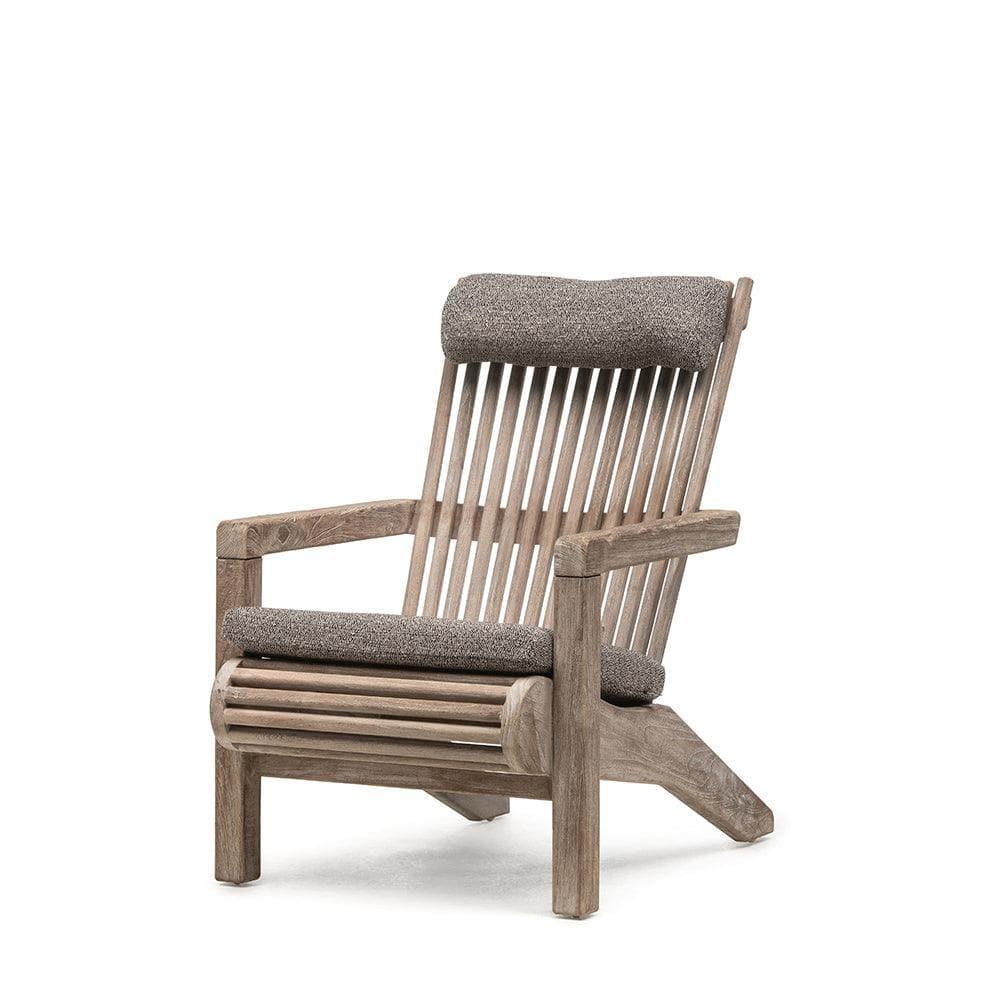 Gommaire Gartensessel ORSO Easy mit wetterfestem Kissen – stilvoller Teakholz-Sessel für Garten, Lounge oder Balkon mit komfortabler Polsterung