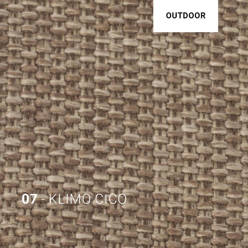 Grau melierter Outdoorstoff 07 Klimo CICO – UV-resistenter Bezug für den LOUNGE CAROL Teaksessel von Gommaire, ideal für moderne Gartenlounges