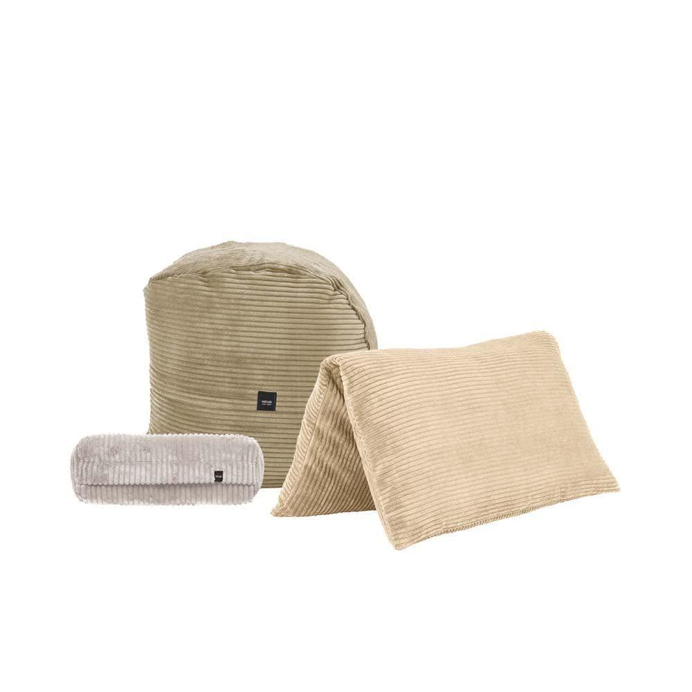 Vetsak Kissen aus Cord Velours in verschiedenen Farben – Sofakissen-Mix in Sand, Khaki und Platinum für gemütliches Interior Styling