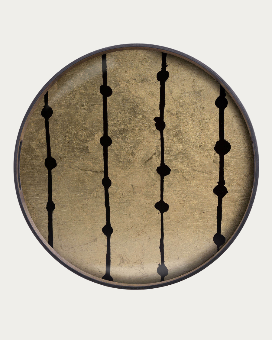 Tablett GILDED LAYERS BROWN DOTS - Ø48