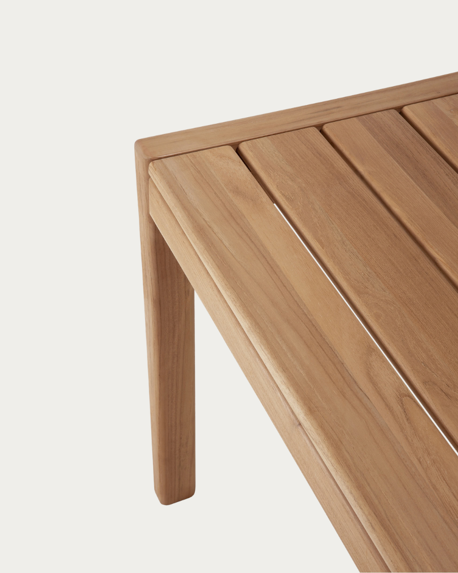 JACK OUTDOOR Teak Gartentisch von Ethnicraft Detail Tischplatte mit Lattenstruktur