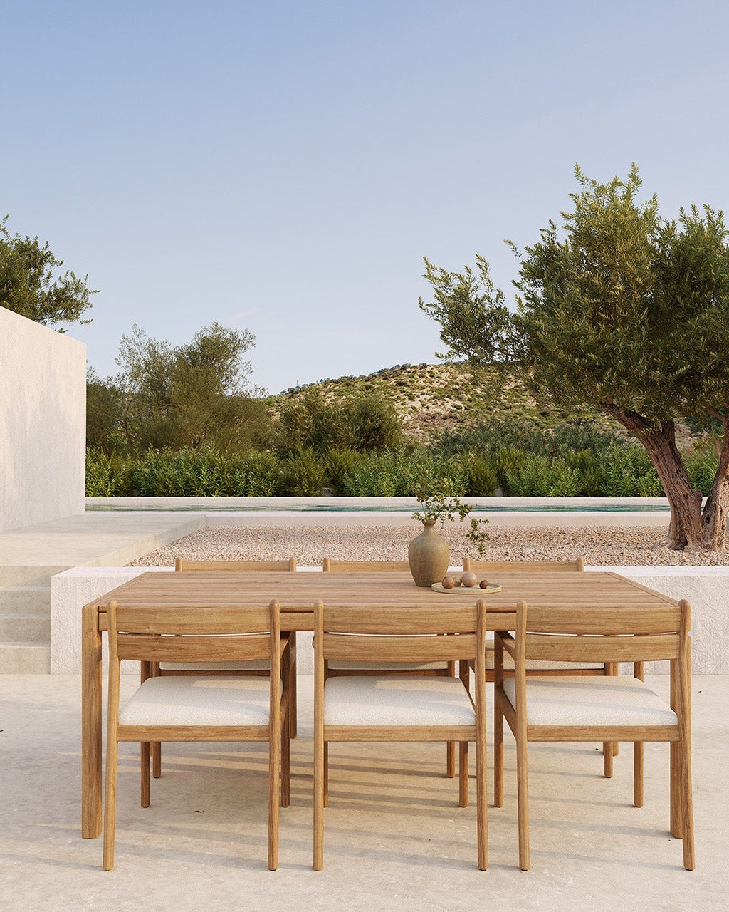 JACK OUTDOOR Outdoor Esstisch Teak im Garten mit Sitzgruppe