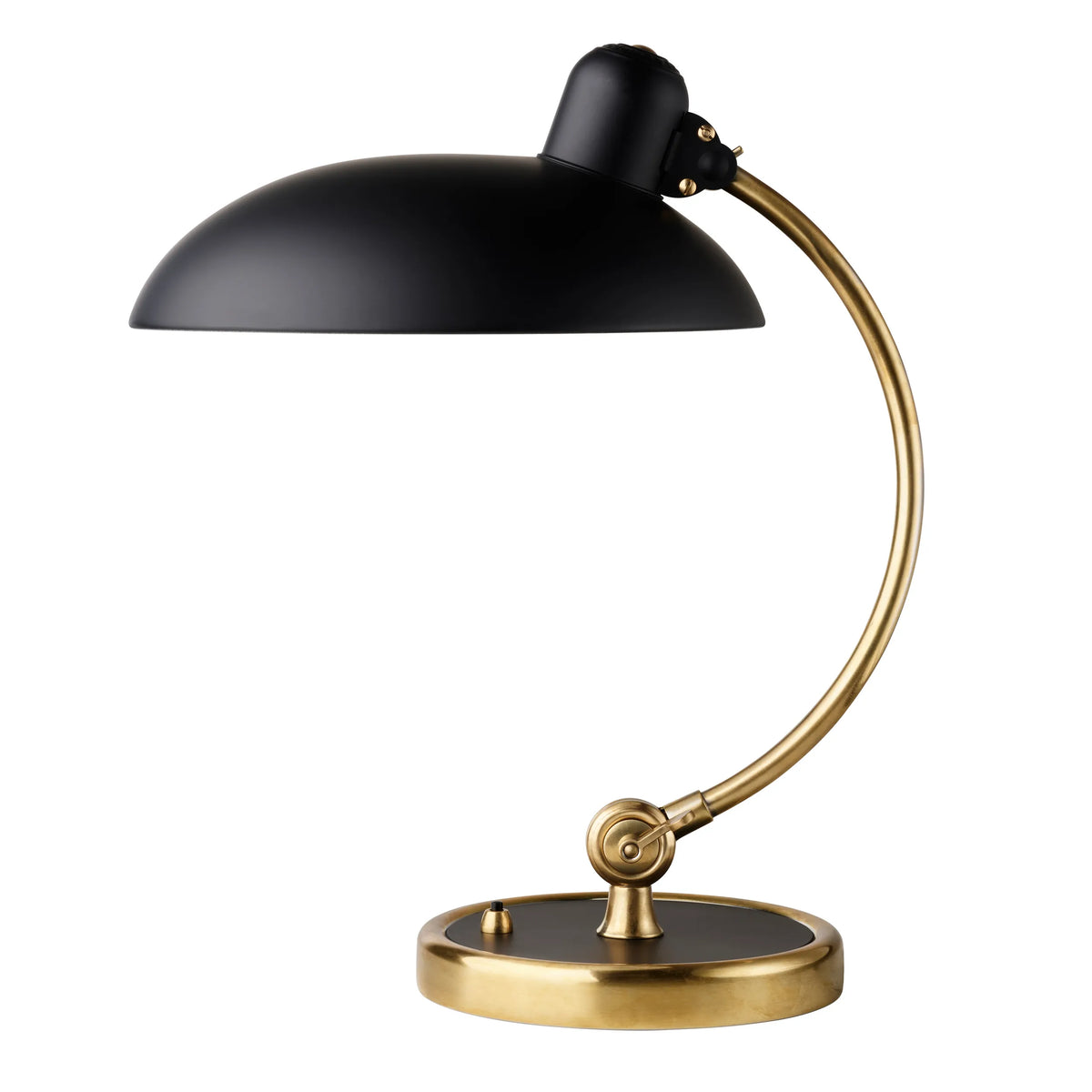 Fritz Hansen KAISER IDELL 6631-T Tischlampe mit mattschwarzer Oberfläche und Messingdetails
